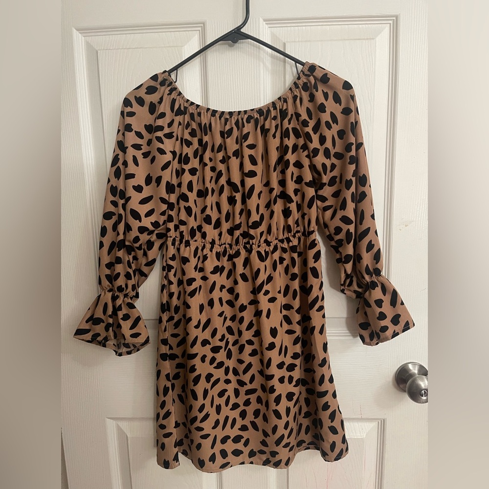 Brown and Black Animal Print Dress